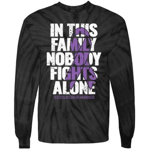 Testicular Cancer Support Family Testicular Cancer Awareness Tie-Dye Long Sleeve Shirt