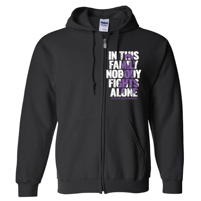 Testicular Cancer Support Family Testicular Cancer Awareness Full Zip Hoodie