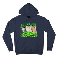 Three Cat St Patricks Day Kitty Kitten Lover Irish Hoodie