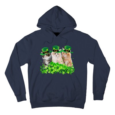 Three Cat St Patricks Day Kitty Kitten Lover Irish Hoodie