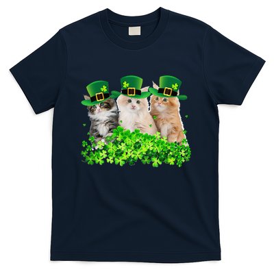 Three Cat St Patricks Day Kitty Kitten Lover Irish T-Shirt