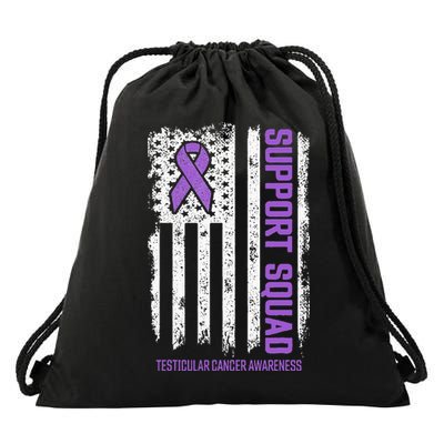 Testicular Cancer Support Squad Testicular Cancer Awareness Drawstring Bag
