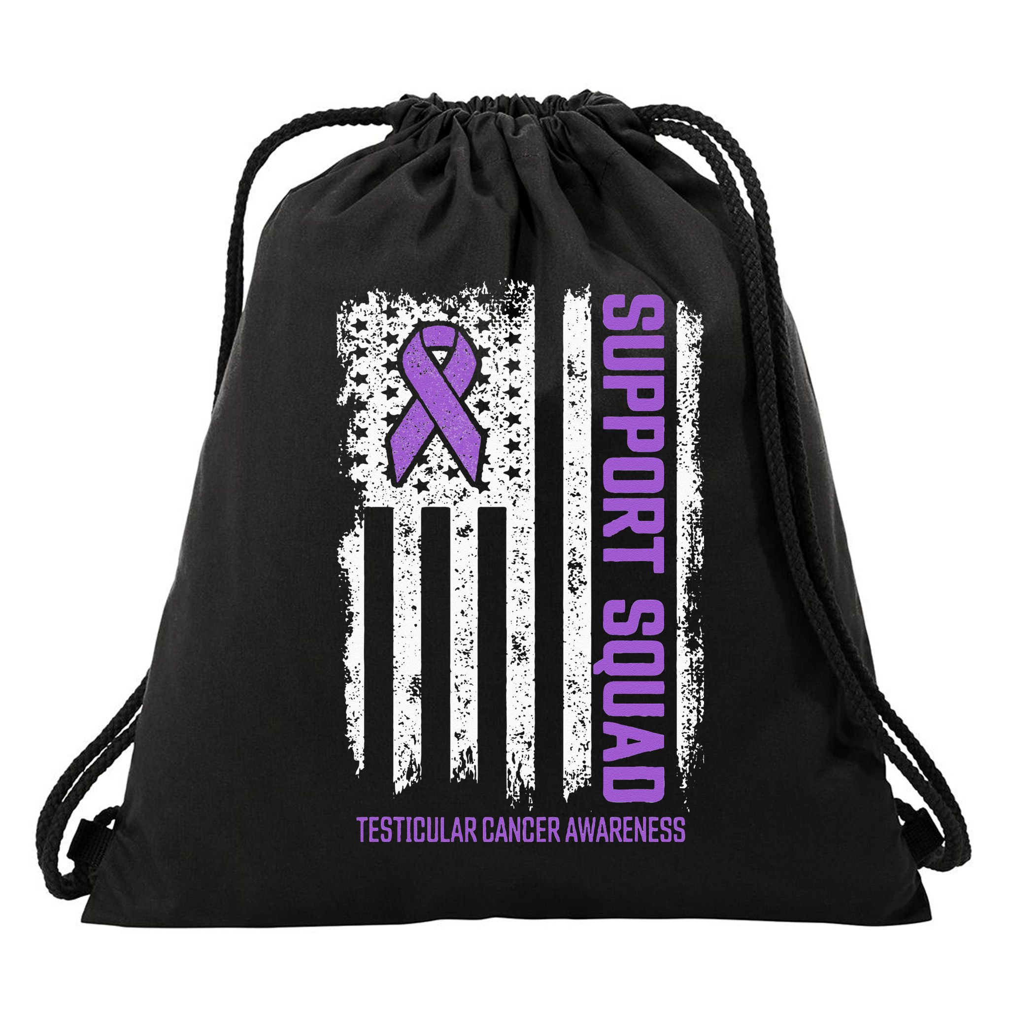 Testicular Cancer Support Squad Testicular Cancer Awareness Drawstring Bag