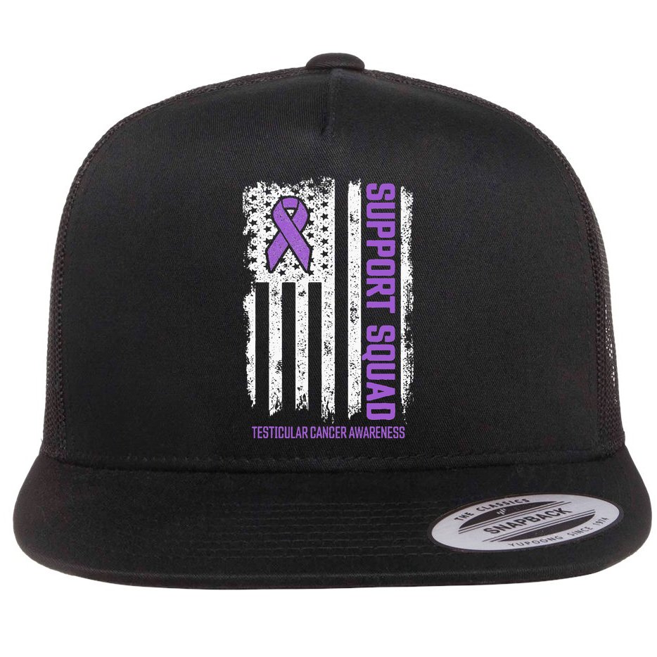 Testicular Cancer Support Squad Testicular Cancer Awareness Flat Bill Trucker Hat