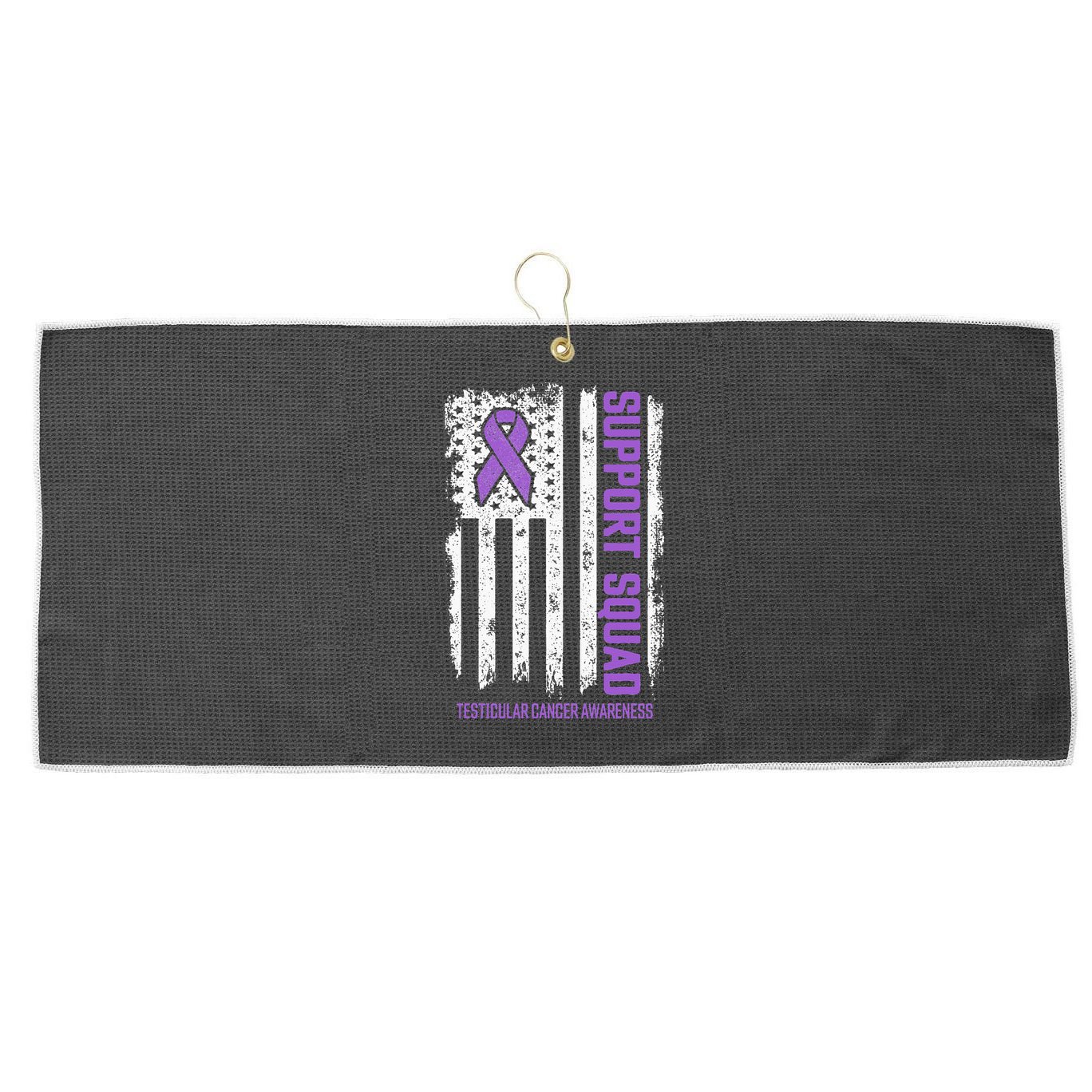 Testicular Cancer Support Squad Testicular Cancer Awareness Large Microfiber Waffle Golf Towel