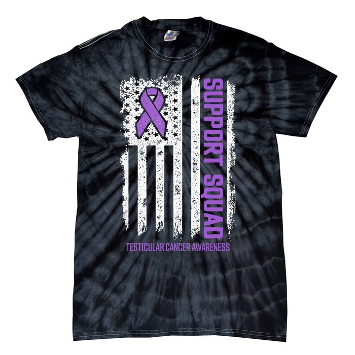 Testicular Cancer Support Squad Testicular Cancer Awareness Tie-Dye T-Shirt