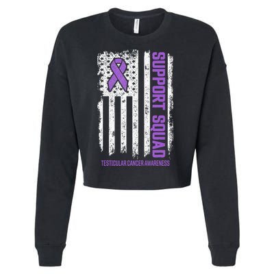 Testicular Cancer Support Squad Testicular Cancer Awareness Cropped Pullover Crew