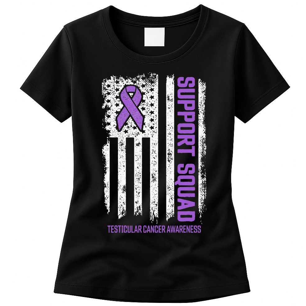Testicular Cancer Support Squad Testicular Cancer Awareness Womens T-Shirt