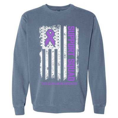 Testicular Cancer Support Squad Testicular Cancer Awareness Garment-Dyed Sweatshirt