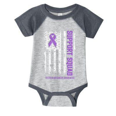 Testicular Cancer Support Squad Testicular Cancer Awareness Infant Baby Jersey Bodysuit