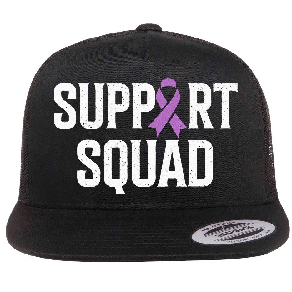 Testicular Cancer Support Squad Testicular Cancer Awareness Flat Bill Trucker Hat
