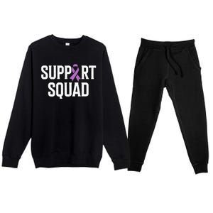 Testicular Cancer Support Squad Testicular Cancer Awareness Premium Crewneck Sweatsuit Set