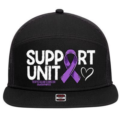 Testicular Cancer Support Unit Testicular Cancer Awareness 7 Panel Mesh Trucker Snapback Hat