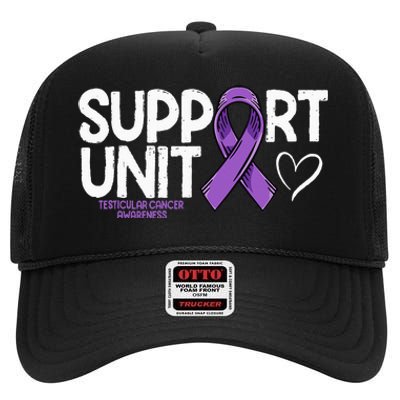 Testicular Cancer Support Unit Testicular Cancer Awareness High Crown Mesh Back Trucker Hat