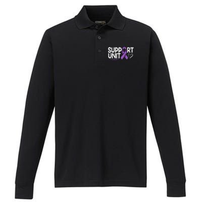 Testicular Cancer Support Unit Testicular Cancer Awareness Performance Long Sleeve Polo