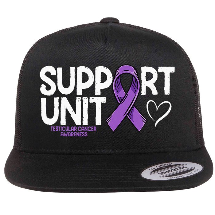 Testicular Cancer Support Unit Testicular Cancer Awareness Flat Bill Trucker Hat