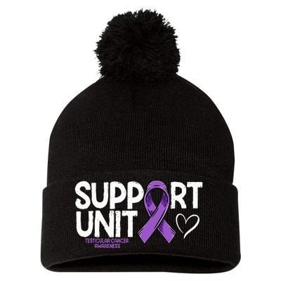 Testicular Cancer Support Unit Testicular Cancer Awareness Pom Pom 12in Knit Beanie