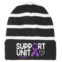 Testicular Cancer Support Unit Testicular Cancer Awareness Striped Beanie with Solid Band