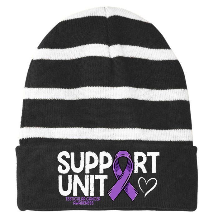 Testicular Cancer Support Unit Testicular Cancer Awareness Striped Beanie with Solid Band