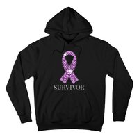 Testicular Cancer Survivor Purple Ribbon Awareness Hoodie