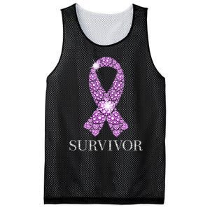 Testicular Cancer Survivor Purple Ribbon Awareness Mesh Reversible Basketball Jersey Tank