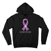 Testicular Cancer Survivor Purple Ribbon Awareness Tall Hoodie