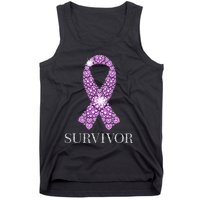 Testicular Cancer Survivor Purple Ribbon Awareness Tank Top