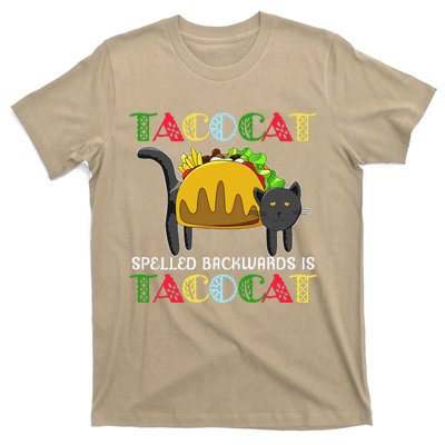 Taco Cat Spelled Backwards Is TacoCat Black Cat Mexican T-Shirt