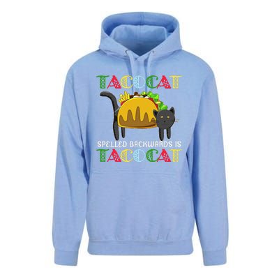 Taco Cat Spelled Backwards Is TacoCat Black Cat Mexican Unisex Surf Hoodie