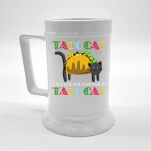 Taco Cat Spelled Backwards Is TacoCat Black Cat Mexican Beer Stein