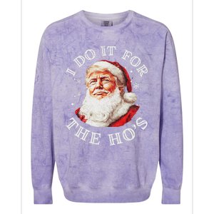 Trump Christmas Santa Claus I Do It For The Hos Cute Xmas Colorblast Crewneck Sweatshirt