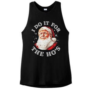 Trump Christmas Santa Claus I Do It For The Hos Cute Xmas Ladies PosiCharge Tri-Blend Wicking Tank