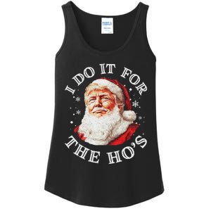 Trump Christmas Santa Claus I Do It For The Hos Cute Xmas Ladies Essential Tank