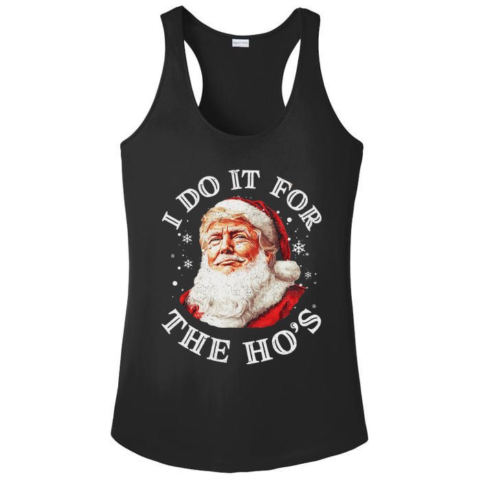 Trump Christmas Santa Claus I Do It For The Hos Cute Xmas Ladies PosiCharge Competitor Racerback Tank