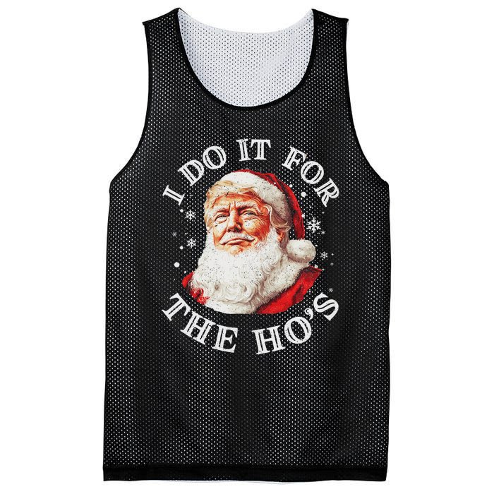 Trump Christmas Santa Claus I Do It For The Hos Cute Xmas Mesh Reversible Basketball Jersey Tank