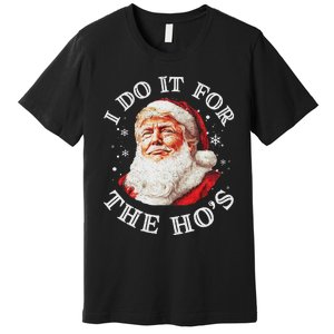 Trump Christmas Santa Claus I Do It For The Hos Cute Xmas Premium T-Shirt