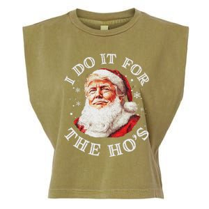 Trump Christmas Santa Claus I Do It For The Hos Cute Xmas Garment-Dyed Women's Muscle Tee