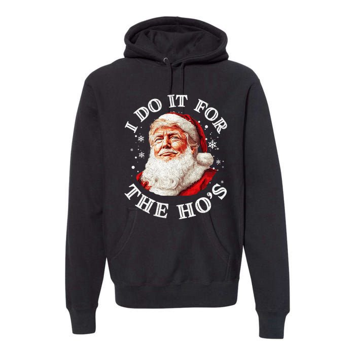 Trump Christmas Santa Claus I Do It For The Hos Cute Xmas Premium Hoodie