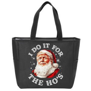 Trump Christmas Santa Claus I Do It For The Hos Cute Xmas Zip Tote Bag