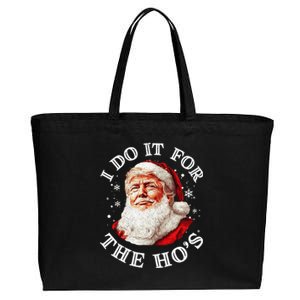 Trump Christmas Santa Claus I Do It For The Hos Cute Xmas Cotton Canvas Jumbo Tote