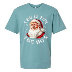 Trump Christmas Santa Claus I Do It For The Hos Cute Xmas Sueded Cloud Jersey T-Shirt