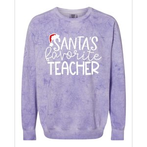 Teacher Christmas Santas Favorite Teacher Colorblast Crewneck Sweatshirt