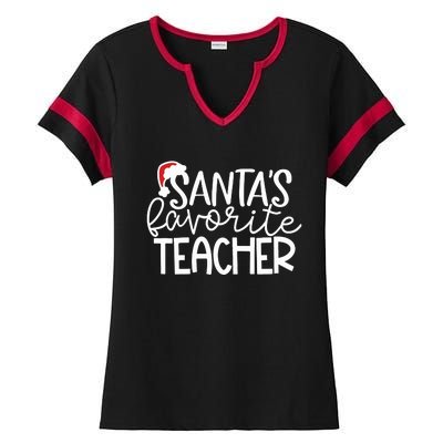 Teacher Christmas Santas Favorite Teacher Ladies Halftime Notch Neck Tee