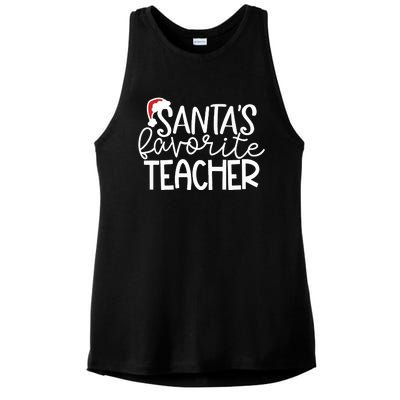 Teacher Christmas Santas Favorite Teacher Ladies PosiCharge Tri-Blend Wicking Tank