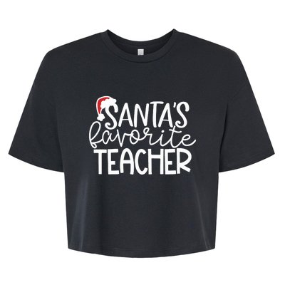 Teacher Christmas Santas Favorite Teacher Bella+Canvas Jersey Crop Tee