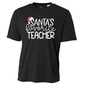 Teacher Christmas Santas Favorite Teacher Cooling Performance Crew T-Shirt