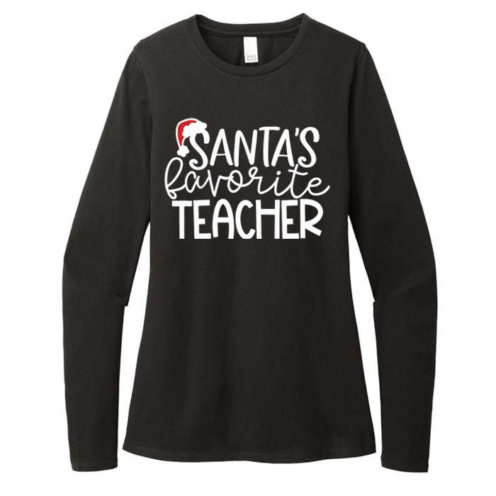 Teacher Christmas Santas Favorite Teacher Womens CVC Long Sleeve Shirt