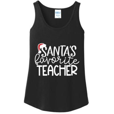 Teacher Christmas Santas Favorite Teacher Ladies Essential Tank