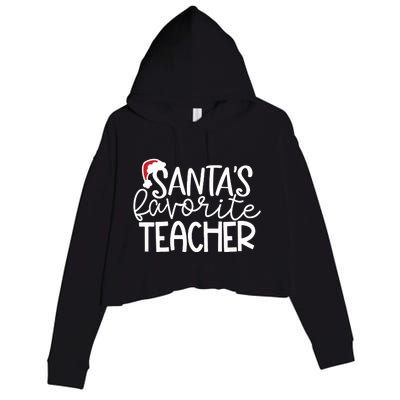 Teacher Christmas Santas Favorite Teacher Crop Fleece Hoodie