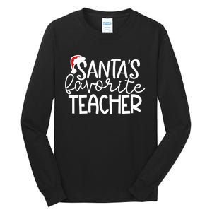 Teacher Christmas Santas Favorite Teacher Tall Long Sleeve T-Shirt